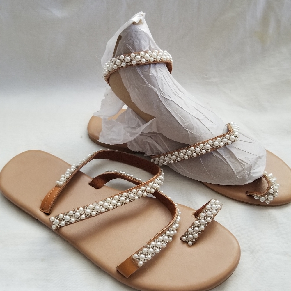 Pearl Strap Sandals size 7.5/8.